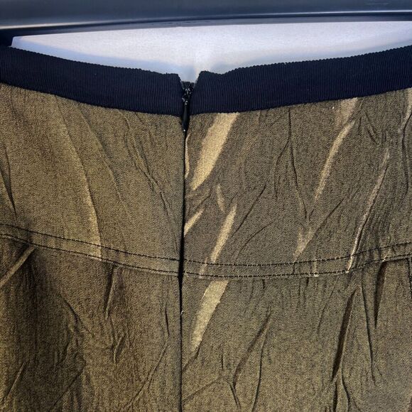 Neesh by DAR Shiny Green Crinkle Crushed Taffeta Aline Circle Skirt Size Large - Picture 8 of 12